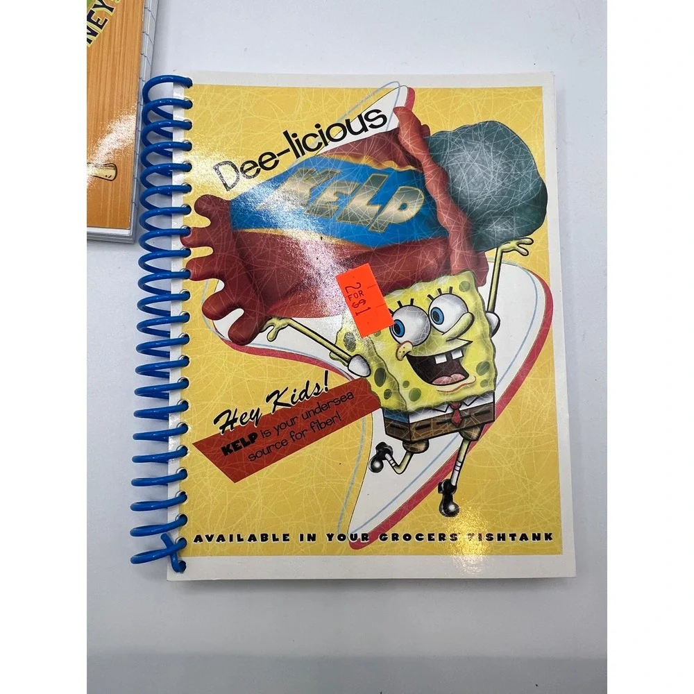 SpongeBob SquarePants Set Of 2 Mini Notebooks 2004 Dee-Licious Kelp Mr Crab NEW‎
